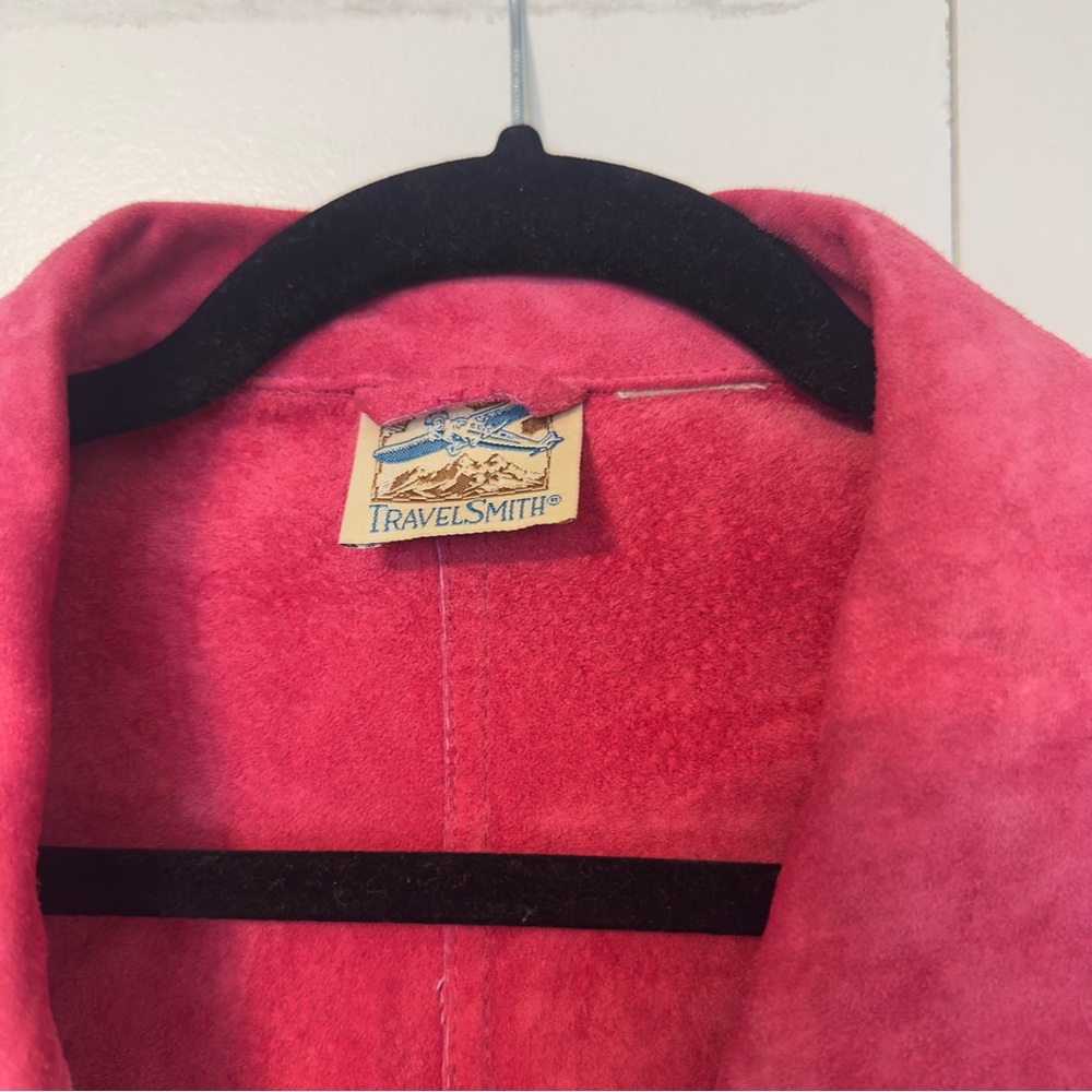 TravelSmith Pink Suede Leather Jacket | Button Front - Picture 5 of 6
